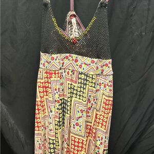 Free People Black and Yellow Knit Top